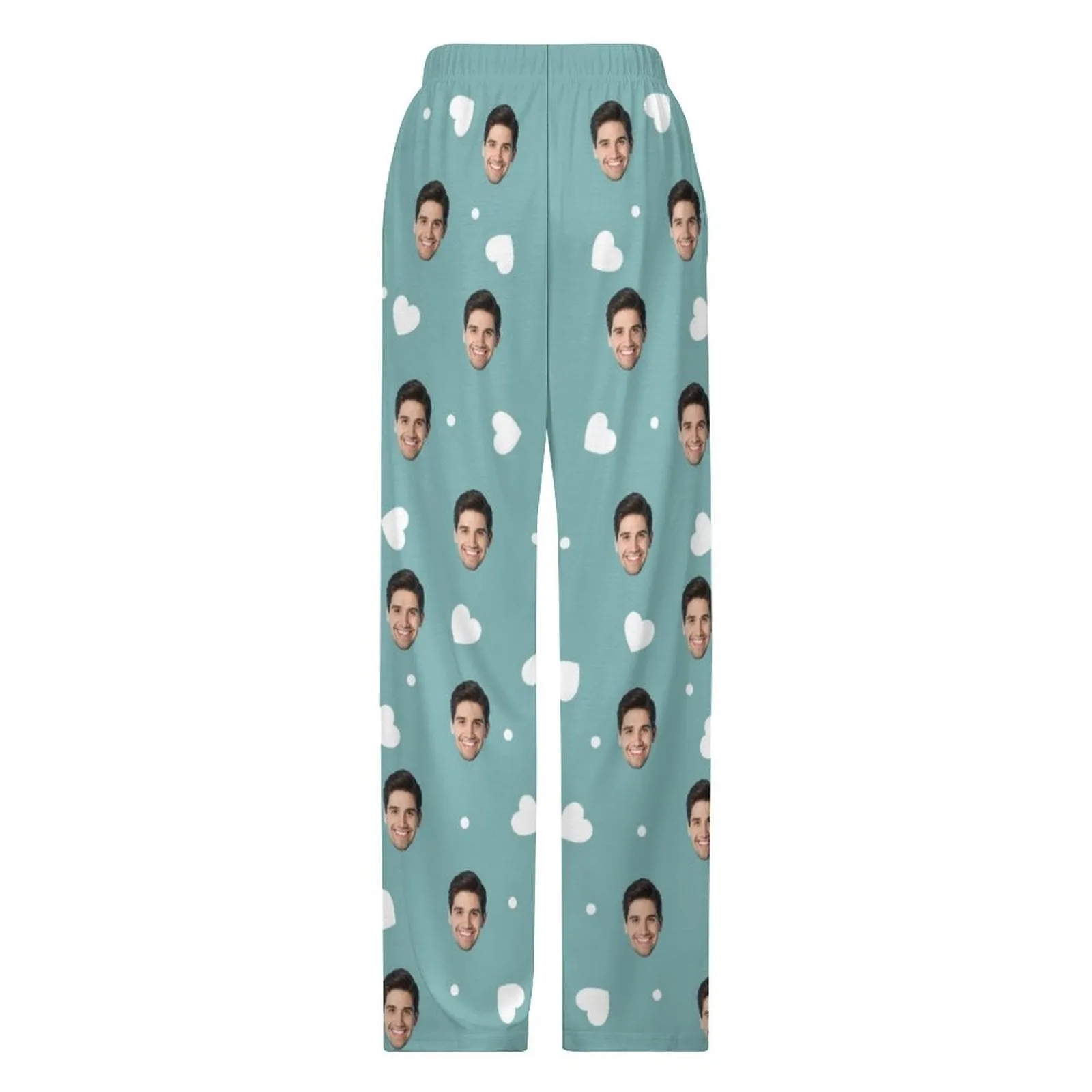 Personalized Long Pajama Pants Lacing Custom Face Love Heart Multicolor Sleepwear Slumber Party