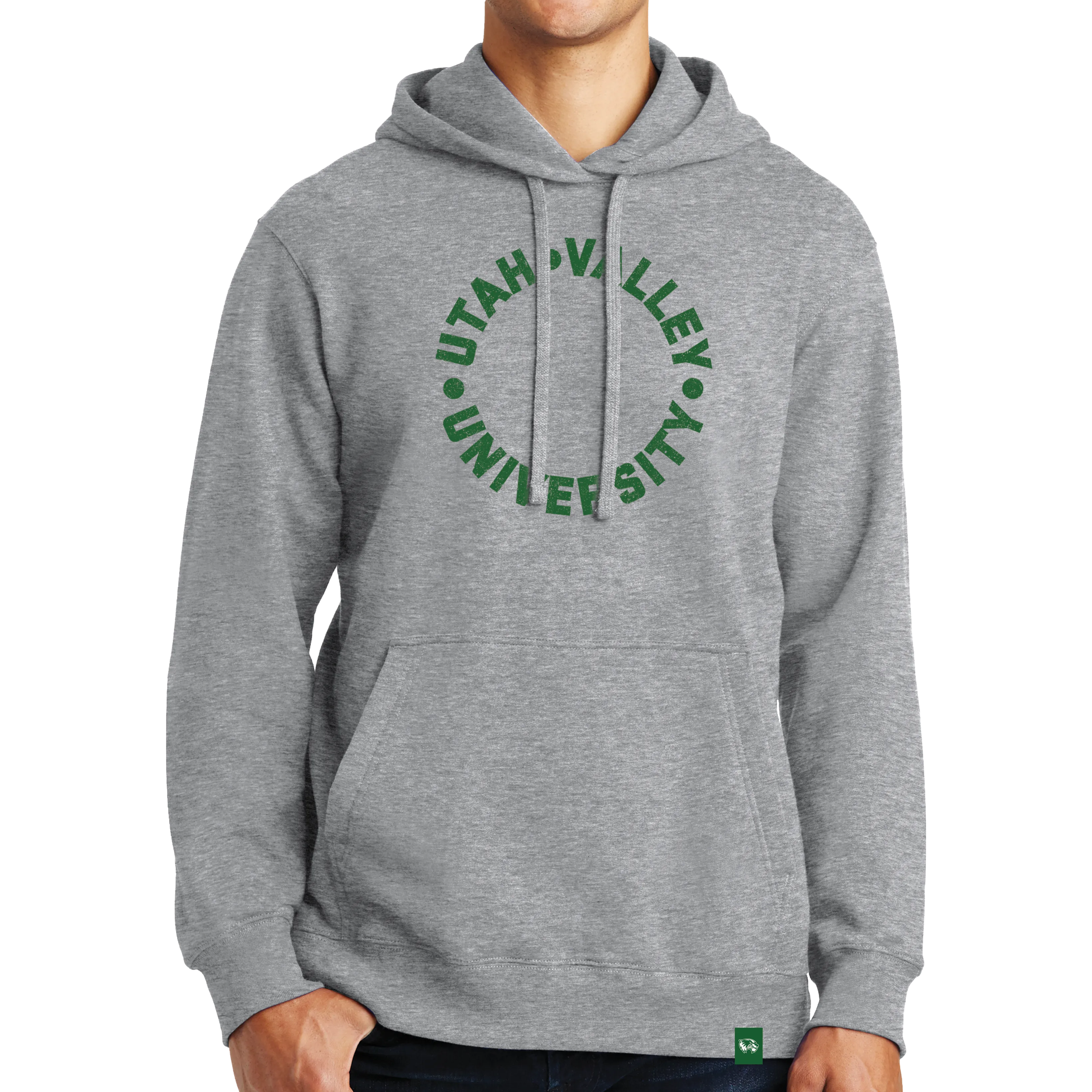 Port & Company Fan Favorite Fleece Pullover Hooded Sweatshirt- UVU Distressed