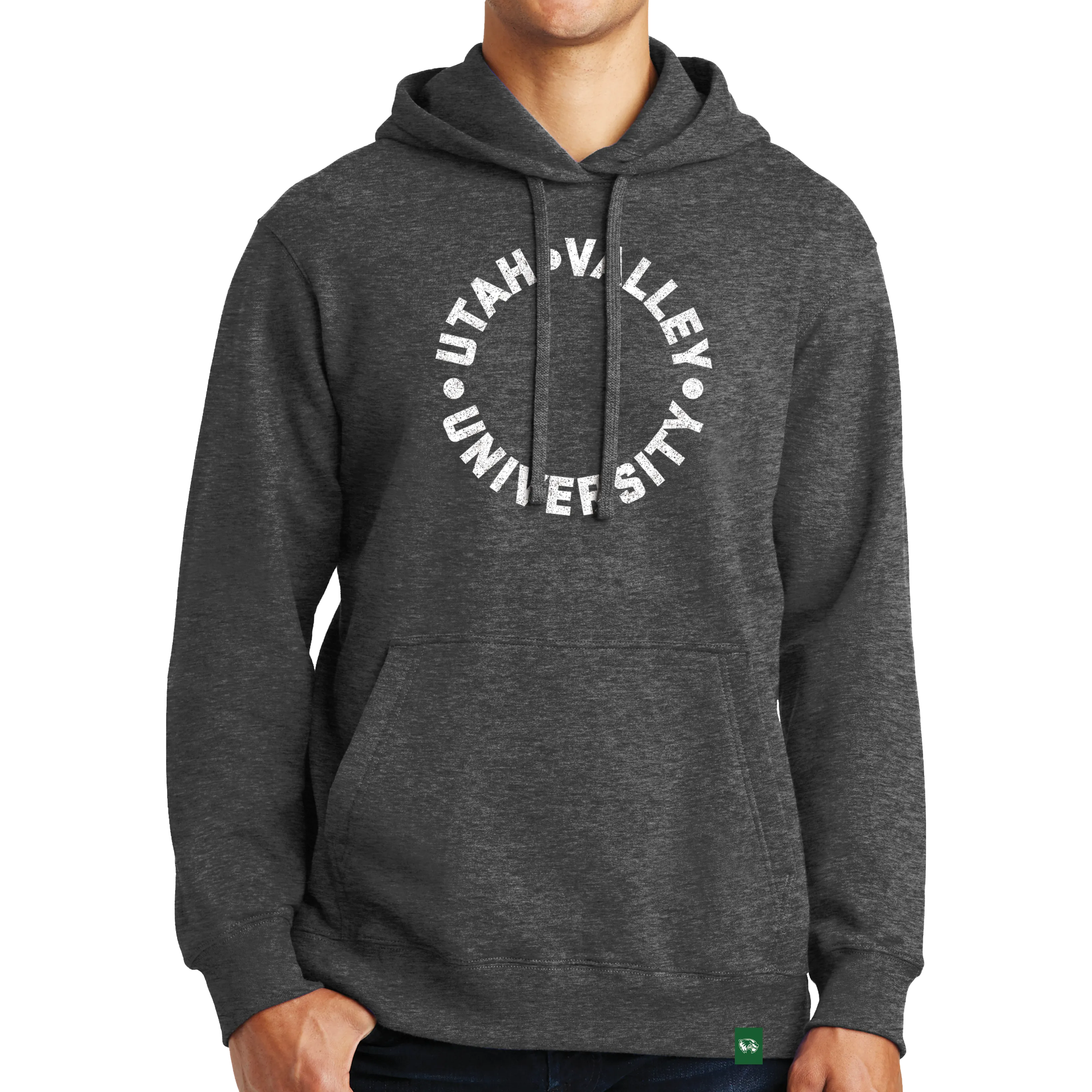 Port & Company Fan Favorite Fleece Pullover Hooded Sweatshirt- UVU Distressed