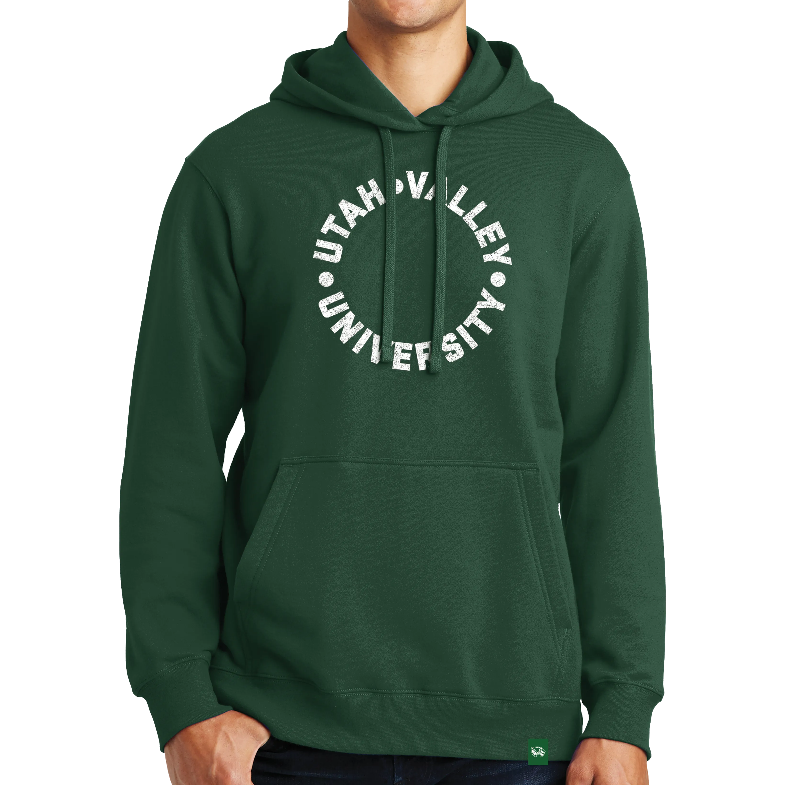 Port & Company Fan Favorite Fleece Pullover Hooded Sweatshirt- UVU Distressed