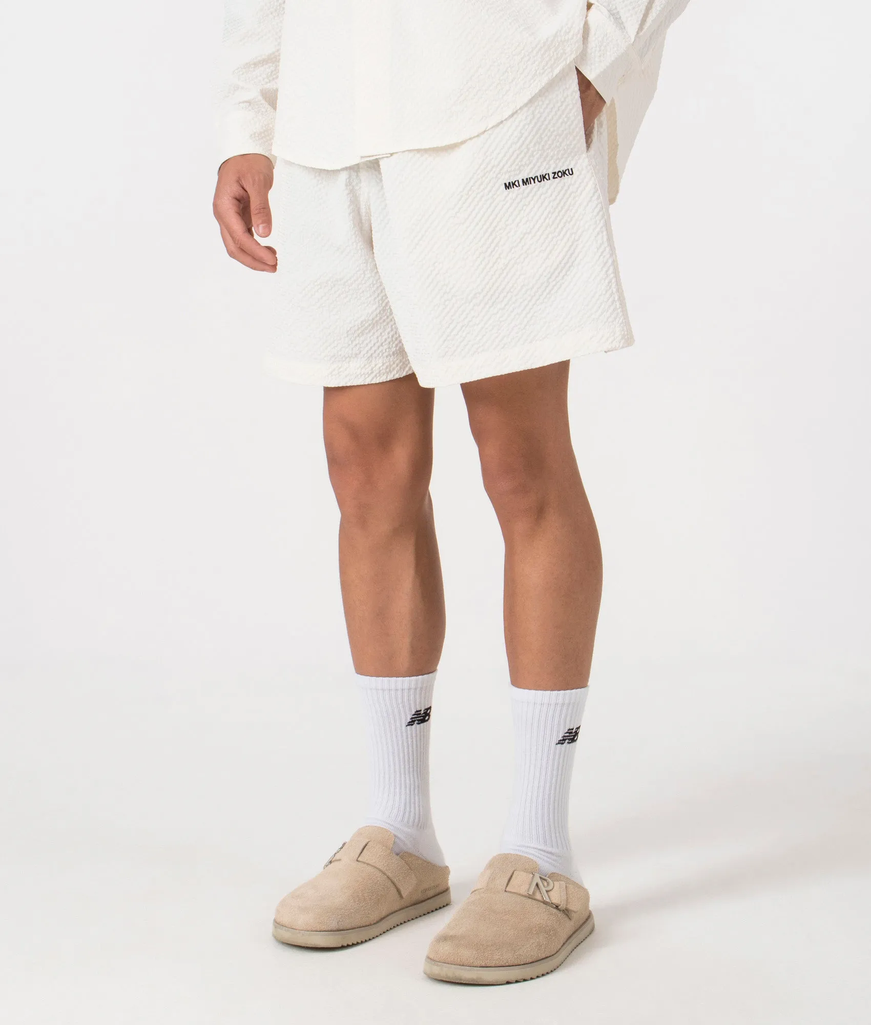 Relaxed Fit Seersucker Shorts