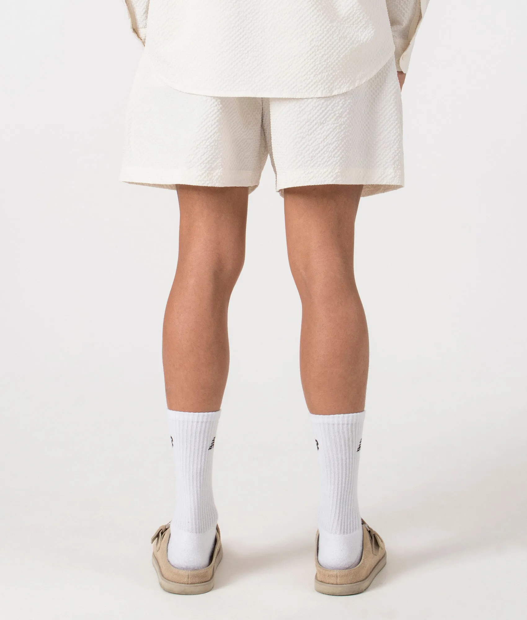 Relaxed Fit Seersucker Shorts