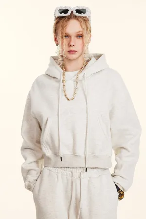 Retro Hooded Pullover Crop Top Sweatshirt Hoodie