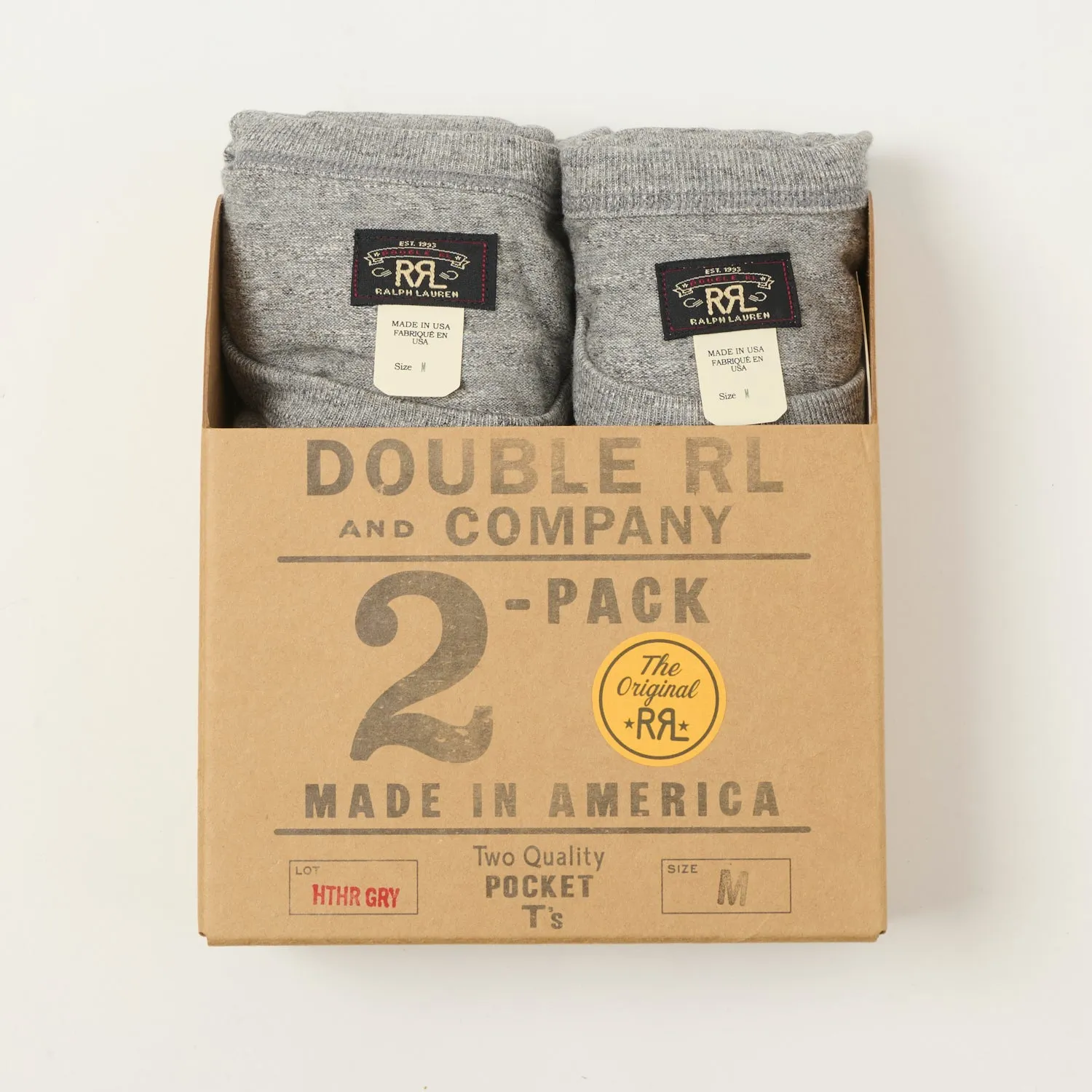 RRL Pocket T-Shirt Two-Pack - Heather Grey