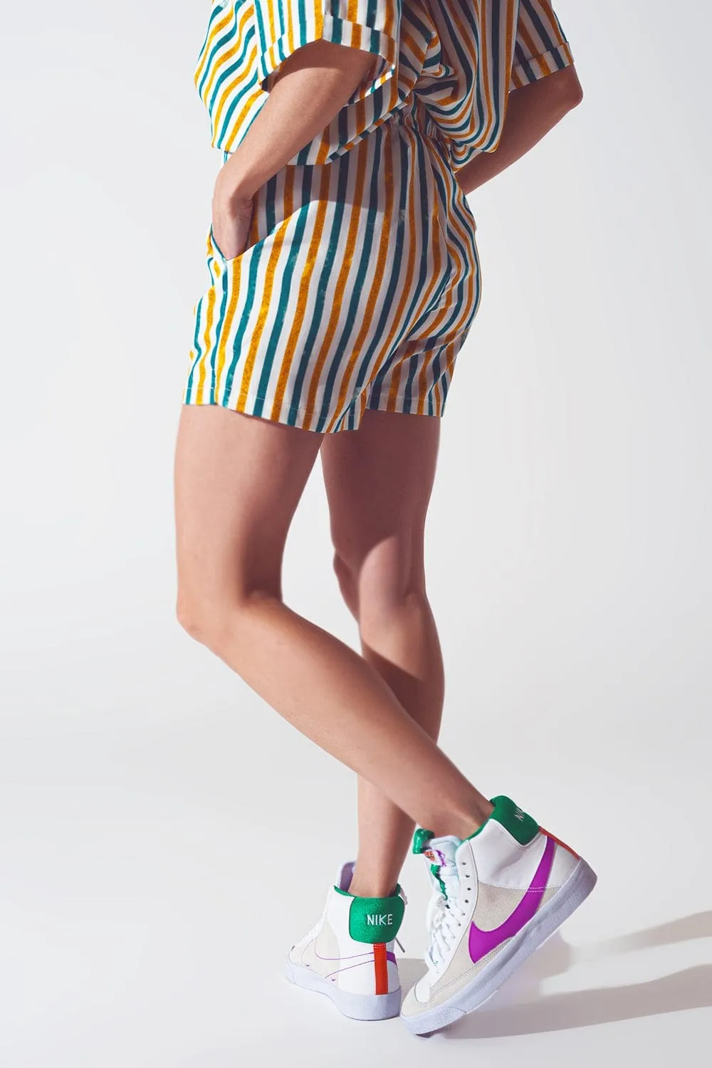 Shorts In Green Stripes
