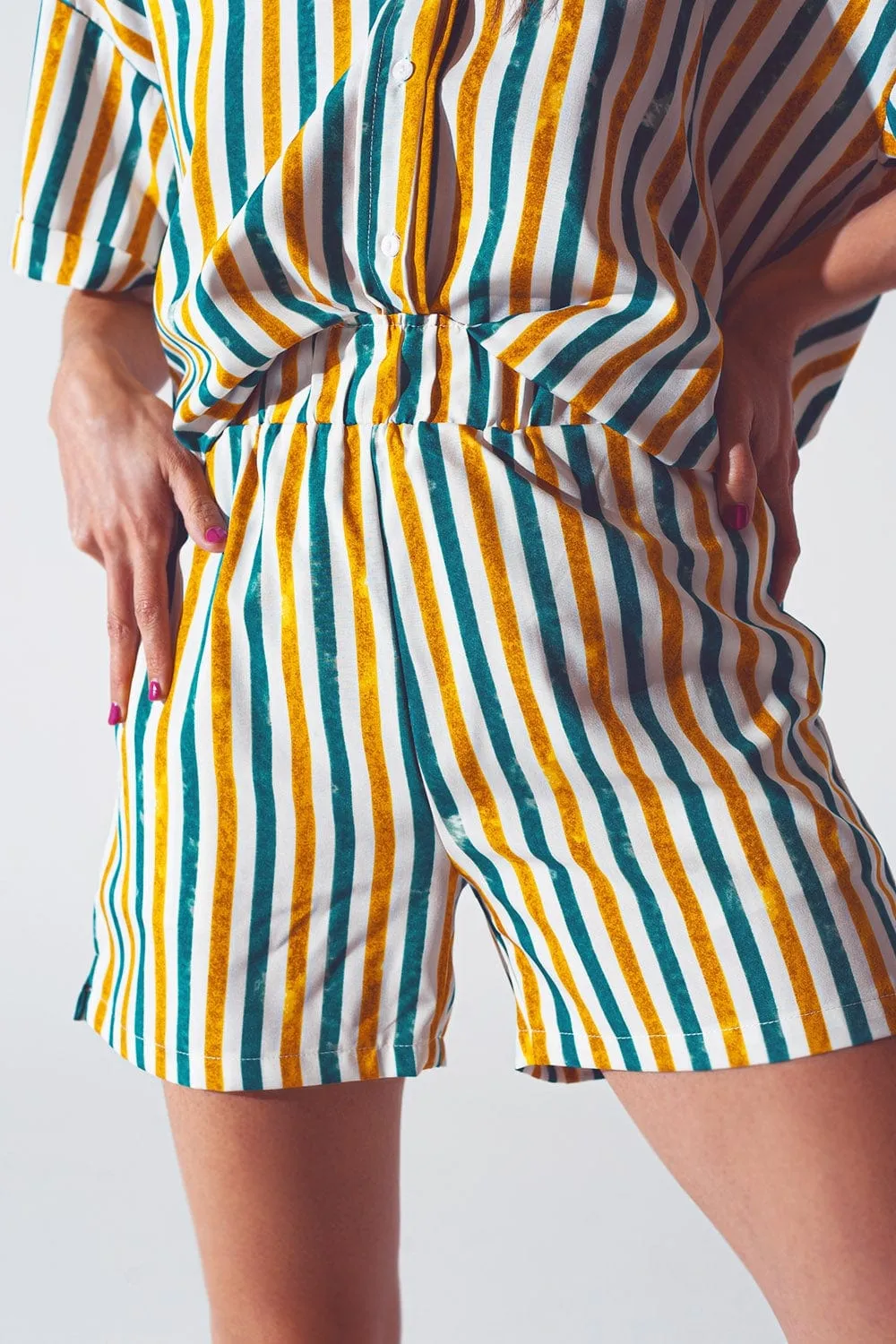 Shorts In Green Stripes