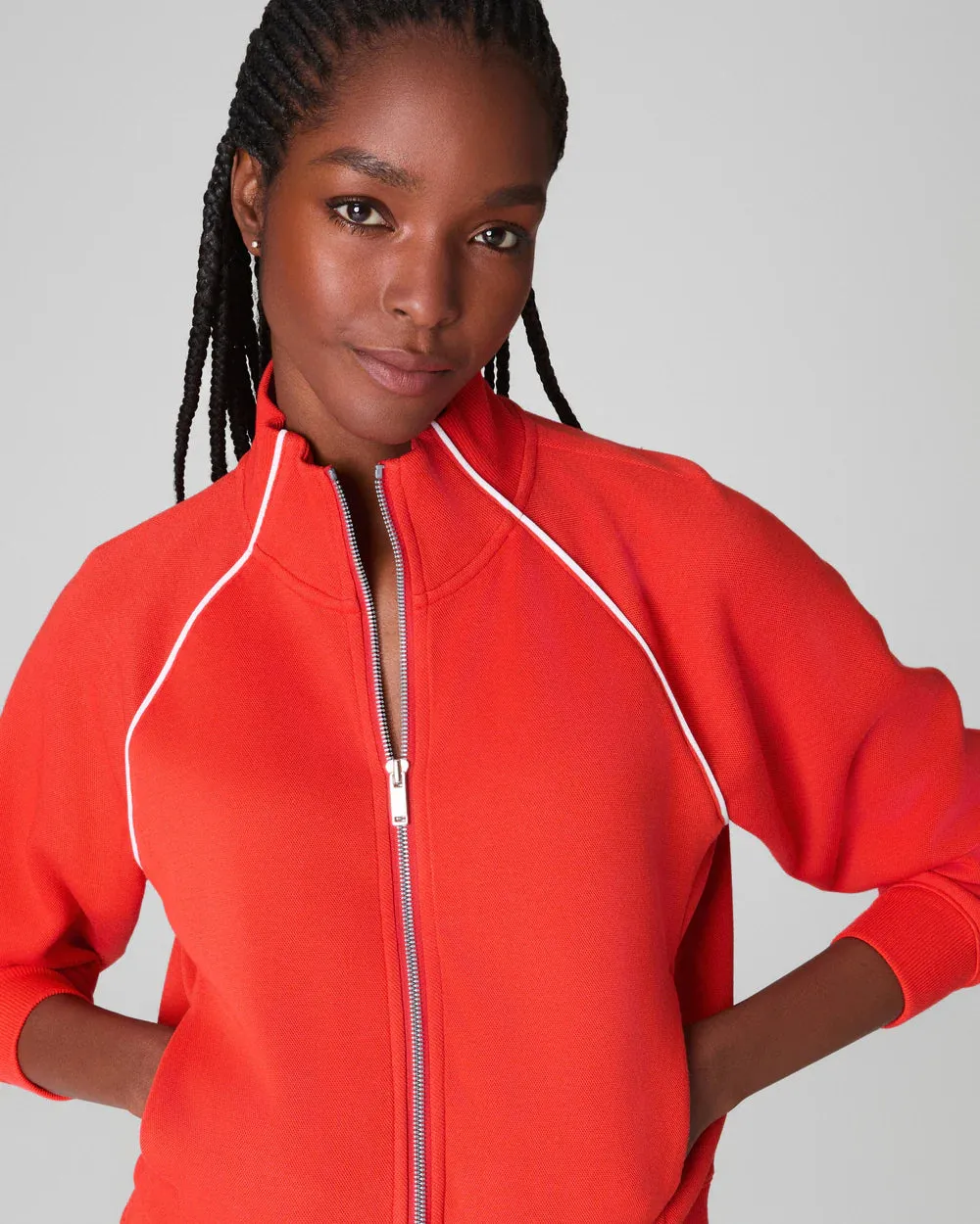 Spanx: Airpique Track Jacket in Poppy