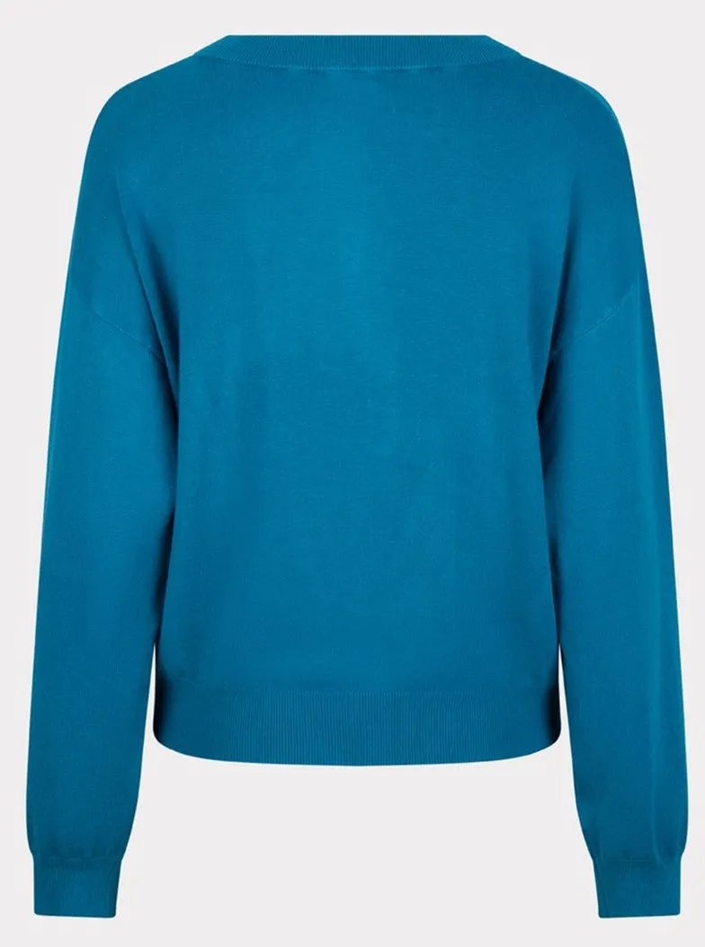 Sweater Boxy Basic Knit [Petrol-F2307538]