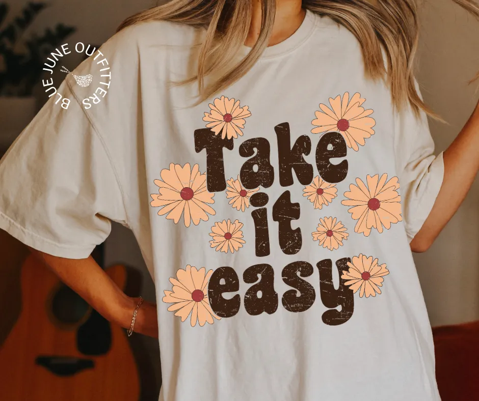 Take It Easy | Retro Hippie Comfort Colors Tee