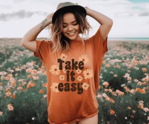 Take It Easy | Retro Hippie Comfort Colors Tee