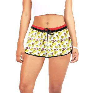 Thunder Mouse Shorts White Women's Relaxed Shorts