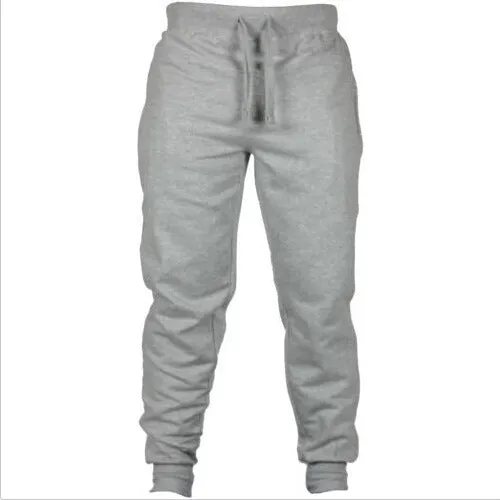 TikTok ebay new men's fitness sports pants men's solid color rope pulled velvet European size casual pants