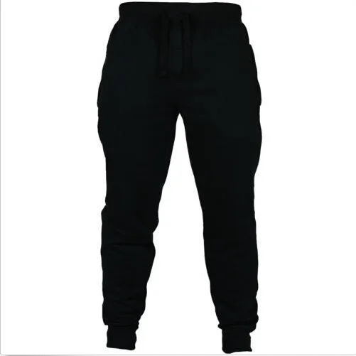 TikTok ebay new men's fitness sports pants men's solid color rope pulled velvet European size casual pants