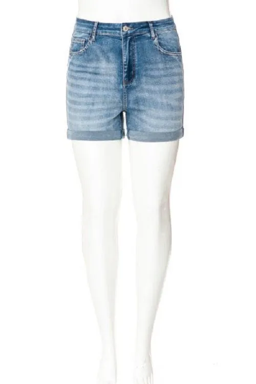 Time To Go Medium  Denim Shorts Plus Size