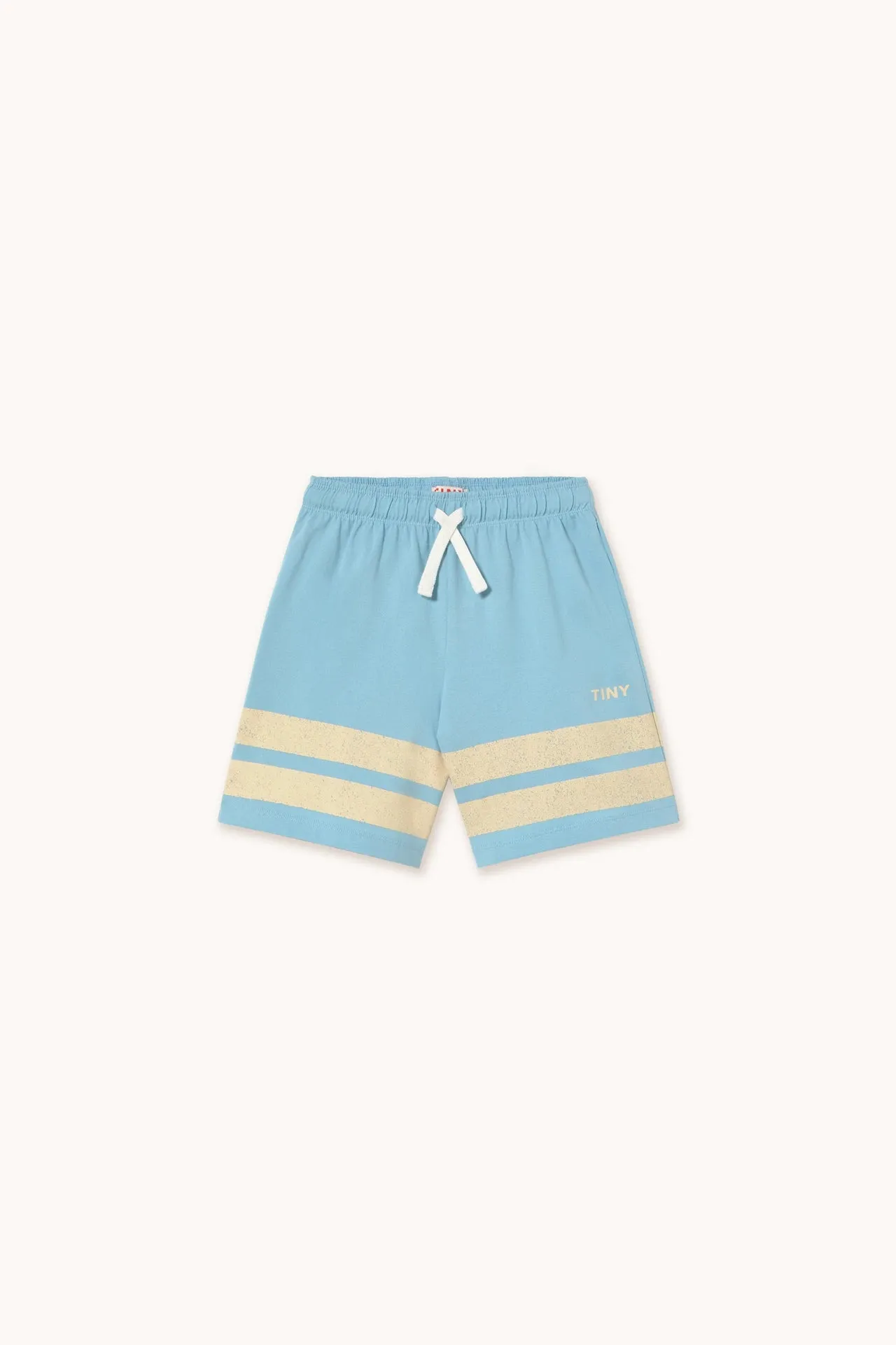 Tinycottons Dusty Blue Stripes Logo Shorts