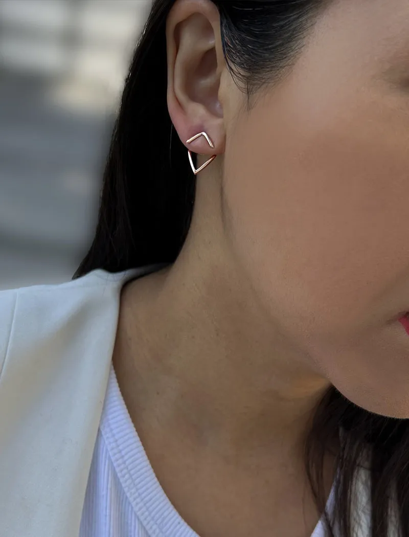 TRILL 2-Way Stud Earring Jackets | 18K Rose Gold Over Sterling Silver