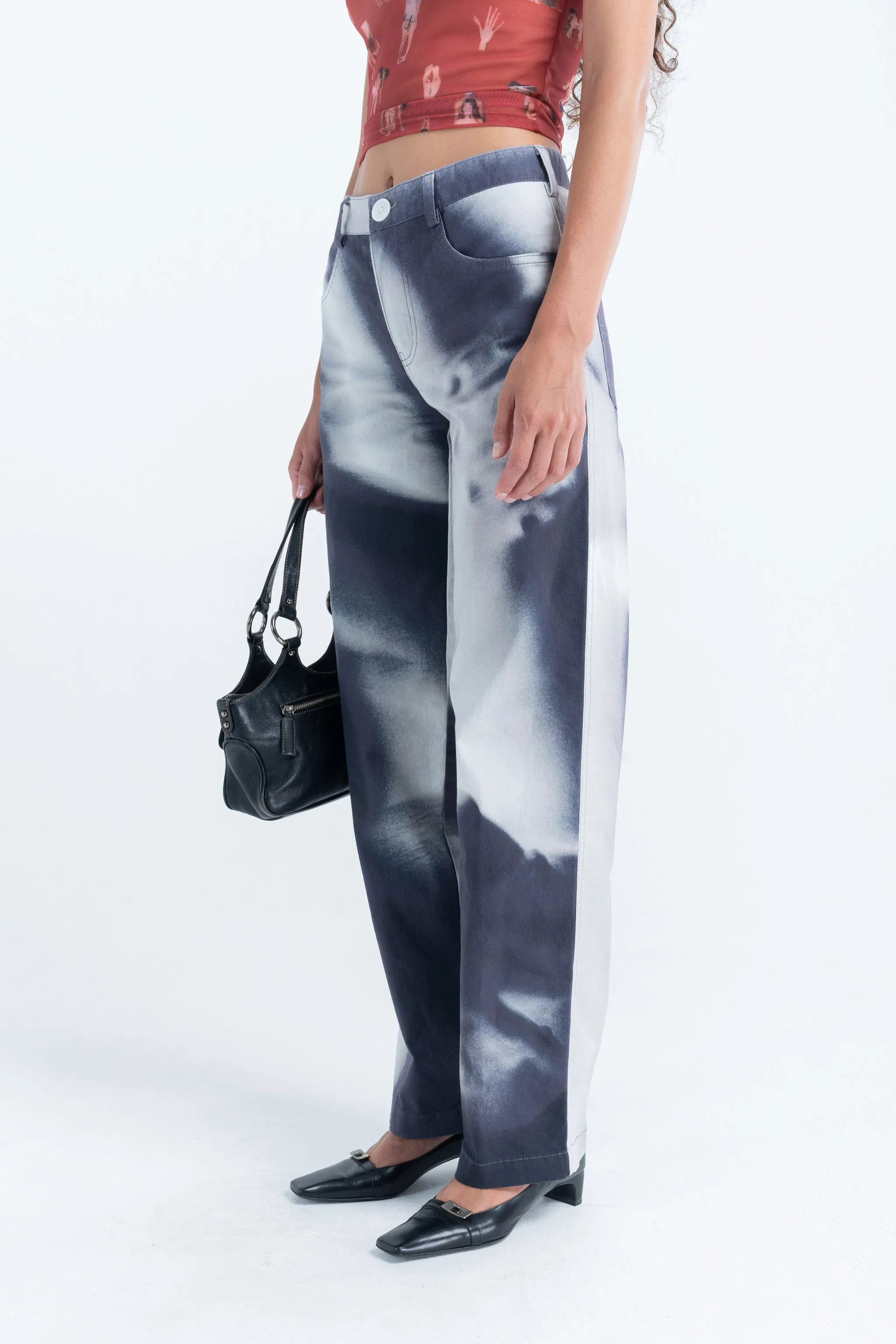 Twill Slouch Trousers in Entangled