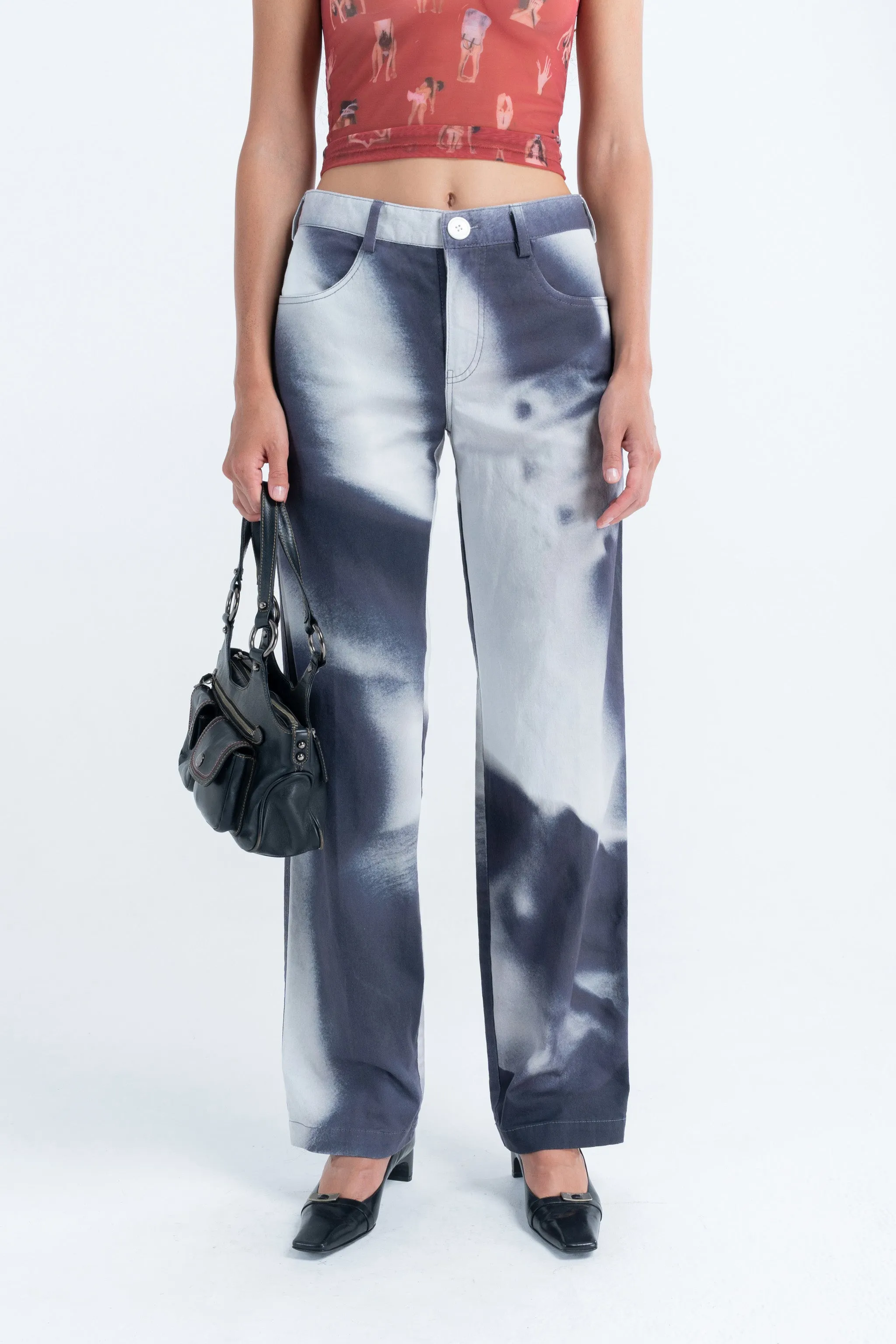 Twill Slouch Trousers in Entangled