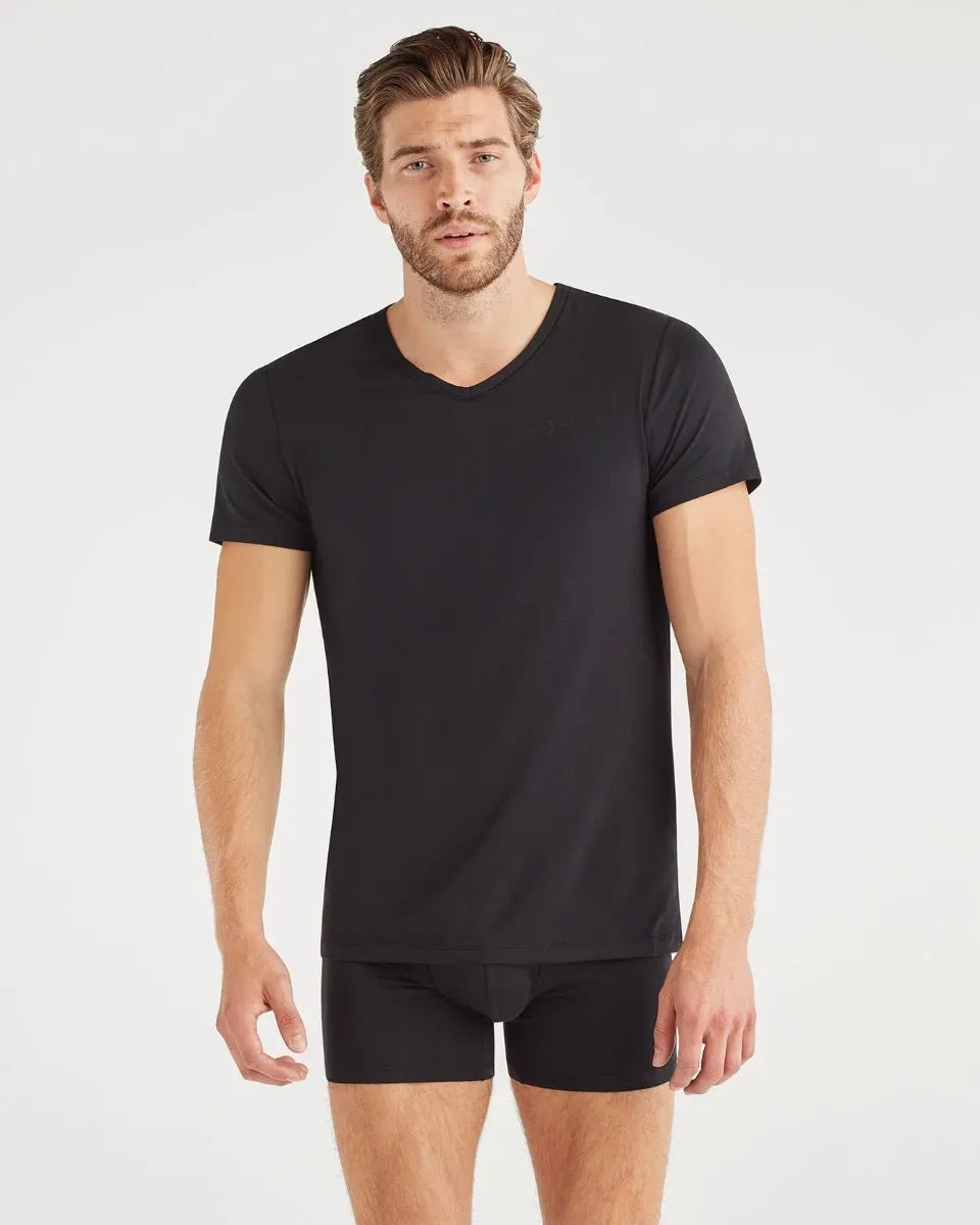V-Neck Tee 2 Pack in Black