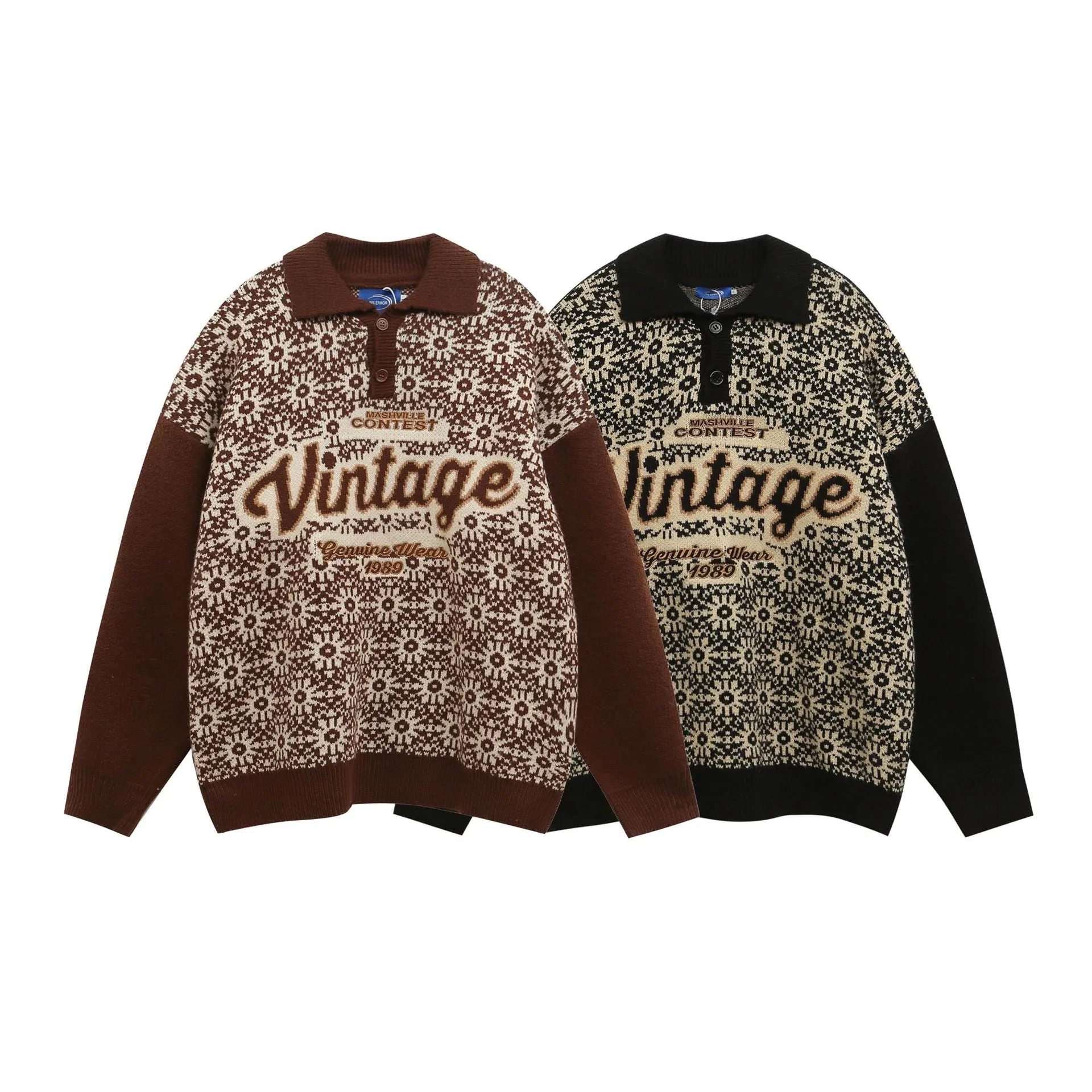 Vintage Knit Sweater Patterned Design