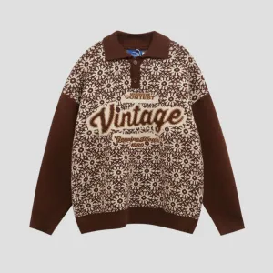 Vintage Knit Sweater Patterned Design