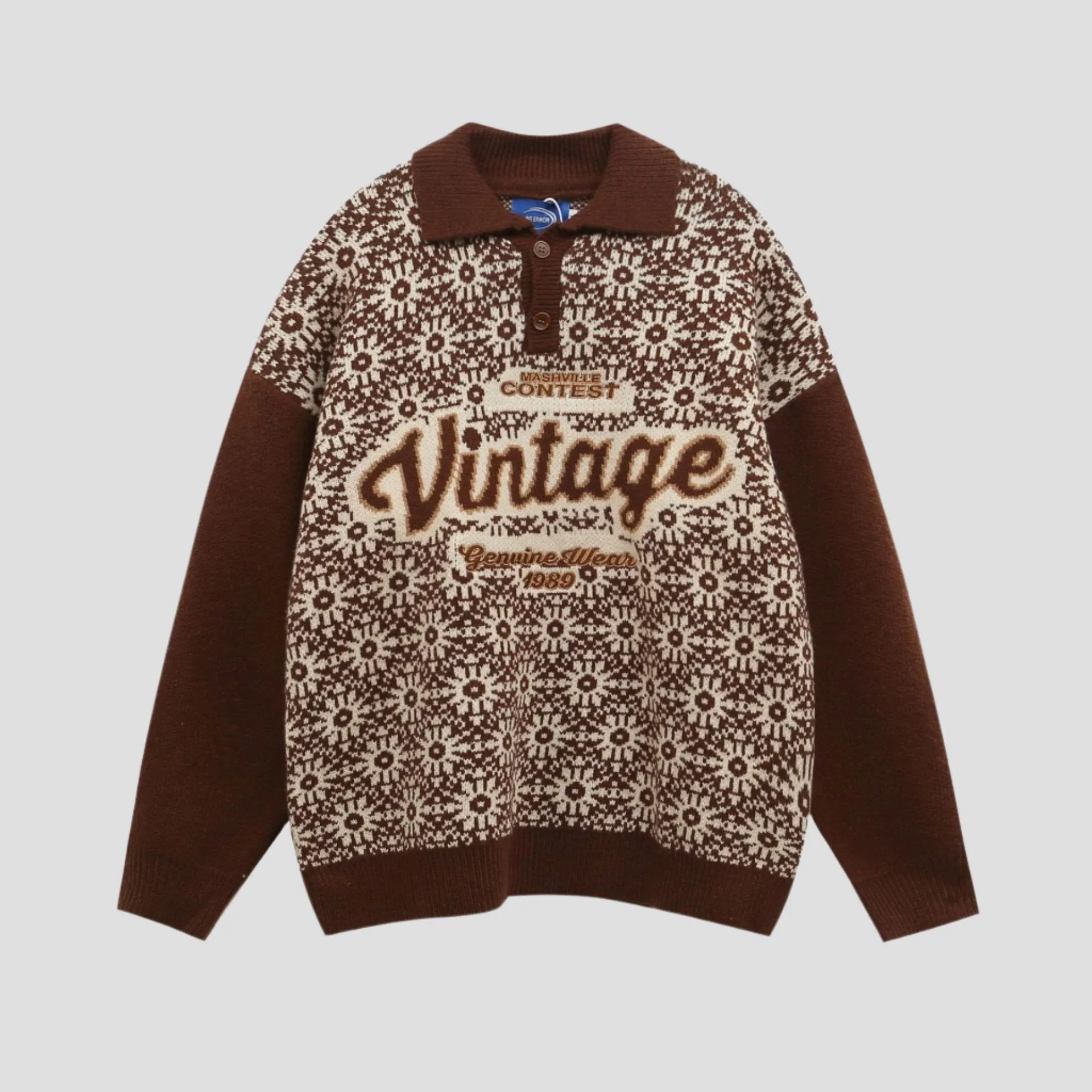 Vintage Knit Sweater Patterned Design