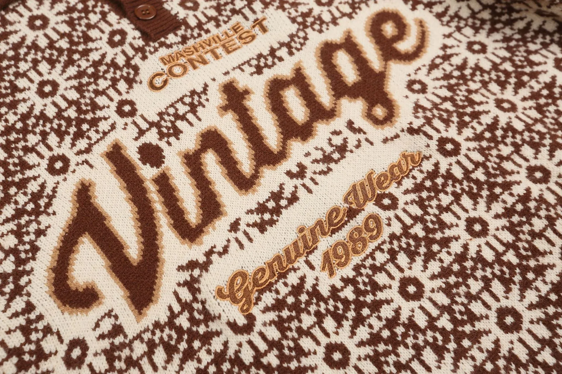 Vintage Knit Sweater Patterned Design