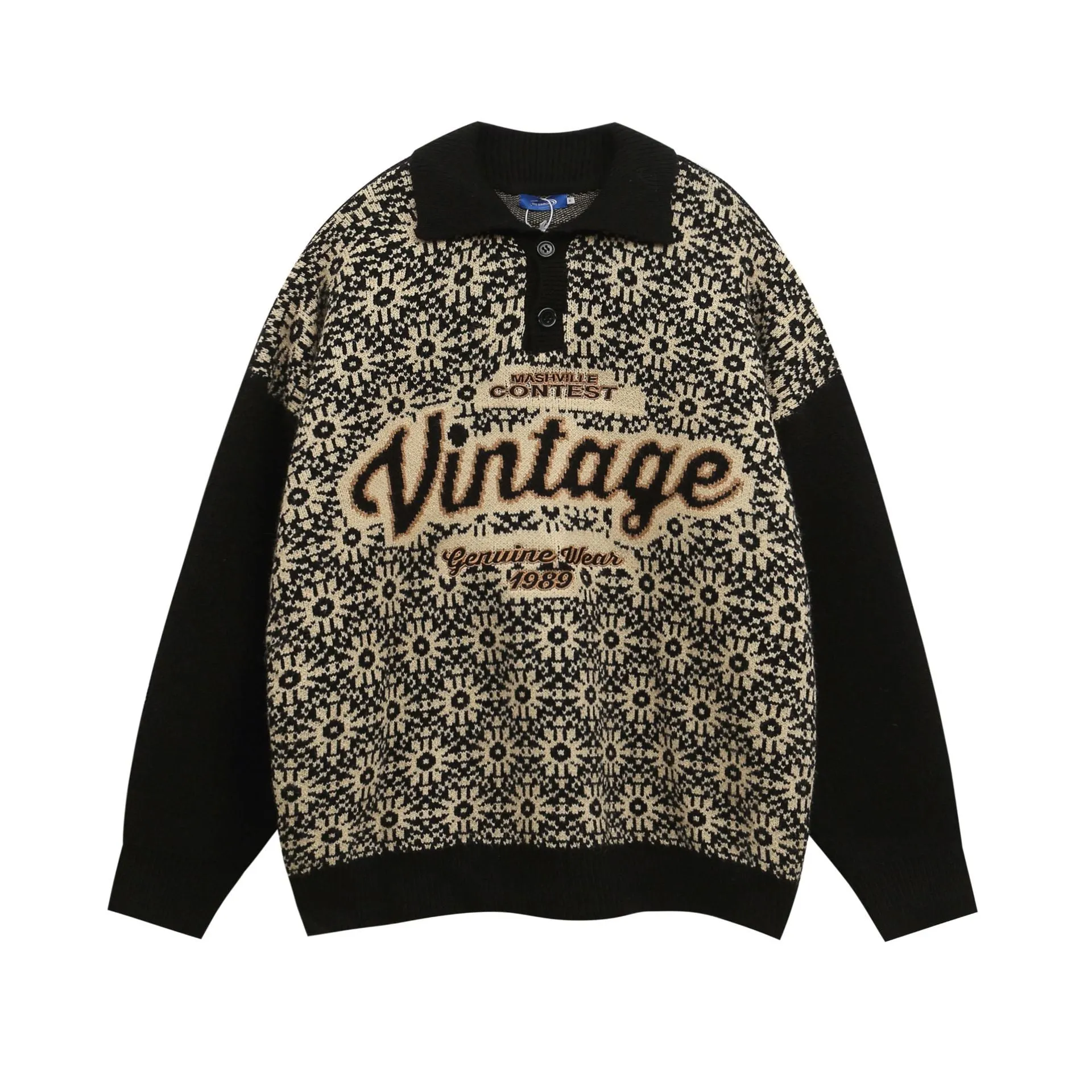 Vintage Knit Sweater Patterned Design