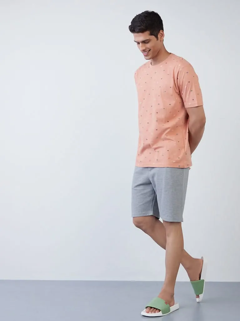 WES Lounge Grey-Melange Relaxed-Fit Shorts