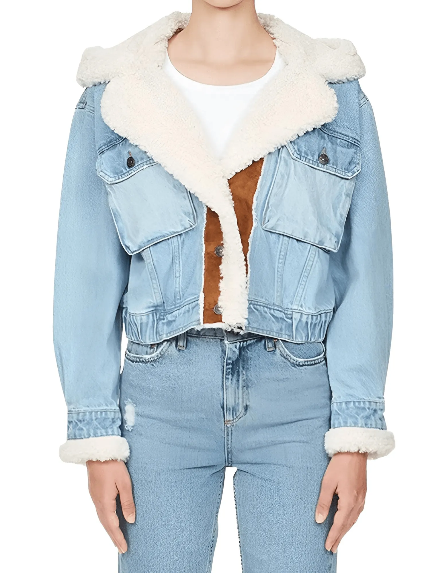 Women's Hooded Patchwork Denim Jacket